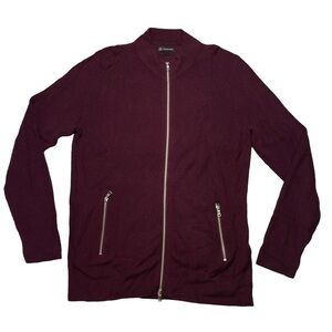 International Concepts Hanging Maroon Zip Up Sweater Mens Size XS